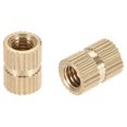 thumbnail image 1 of Tuercas de inserción estriadas, M5 x 10mm(L) x 7mm(OD) Kit de assortimento de embutición de latón 100 piezas, 1 of 3