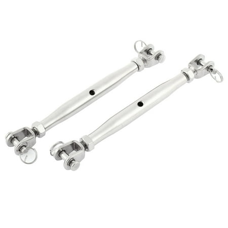 Stainless Steel Turnbuckles 3/8" M10 Jaw To Jaw - 1200 Lbs Capacity For Cable & Chain (2-Pack)