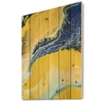 thumbnail image 2 of Designart 'Abstract Composition In Blue and Yellow VII' Modern Print on Natural Pine Wood, 2 of 5