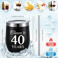 thumbnail image 6 of Zkca 2 Pieces Cheers to 40 Years Wine Tumblers, 40th Anniversary Wedding Gifts for Wife Husband Parents Couple, 40th Birthday Party Decorations Gifts for Men Women, 12 oz Tumblers A417, 6 of 6