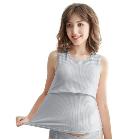 

Pretty Comy Women s Nursing Tank Tops Cotton for Breastfeeding Loose Maternity Cami with Build-in Shelf Bra
