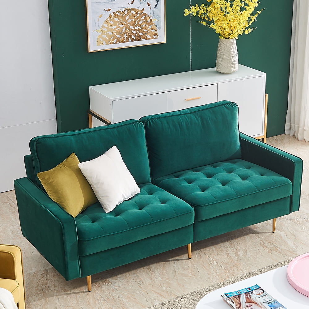 Small Spaces Sofa Bed, Mid Century Modern Velvet Loveseat Sofas
