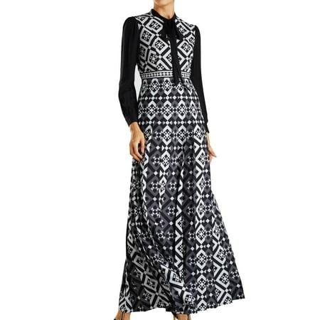 

COBKK Womens Dresses Kawaii Long Sleeve Round-Neck Dress Women Fashion Sexy Large Size Printing Sleeves Bag Hip Mid-length Slim Dress Going Out Dresses For Women Black M Engagement Belle Dresses