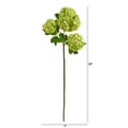 thumbnail image 2 of Nearly Natural 33" Snowball Hydrangea Artificial Flower (Set of 2), Green, 2 of 3