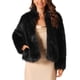 thumbnail image 1 of CHAQUETA CORTA DE FELPA PARA MUJERES CHIC 2024 CON MANGAS LARGAS DE PIEL SINTÉTICA Y BOLSILLOS, ABRIGO CÁLIDO DE INVIERNO XL NEGRO, 1 of 5