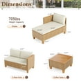 thumbnail image 3 of MF Studio 3-Piece Patio Furniture Conversation Set, Weather-Resistant Wicker Outdoor Sectional Sofa Set with Table & Cushions, Small Balcony & Porch Friendly, 3 of 11