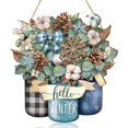 thumbnail image 1 of Letrero de madera con diseño de Boao Hello Winter para decoración de puertas, 1 of 6
