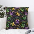 thumbnail image 4 of Pofeuu Mardi Gras6 Print Double-sided plush pillowcase Square Throw Pillow Covers Pillows Cover for Living Room Bedroom Sofa Couch Cushion Cover（No pillow core）-20"x20", 4 of 7