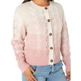 thumbnail image 2 of Celebrity Pink Women’s and Women’s Plus Ombre Cardigan Sweater, Sizes XS-4X, 2 of 5