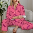 thumbnail image 4 of Wukai Leopard Print Print Women's Pajama Set - Soft Long Sleeve Sleepwear for Comfort and Style-Small, 4 of 9
