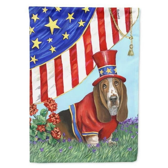 28 x 0.01 x 40 in. Basset Hound USA Canvas House Flag