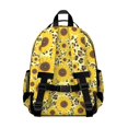 thumbnail image 3 of Sunflower and Leopard Yellow Pattern Cute School Backpack Bag for School with Padded Back and Adjustable Shoulder Straps 15.25"x11.5"x5.25", 3 of 5