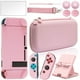thumbnail image 1 of Estuche rosa para Nintendo Switch: paquete de accesorios rosa con funda protectora rígida, protector de pantalla de cristal, soporte ajustable y agarre para el pulgar., 1 of 5