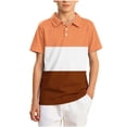 thumbnail image 3 of akafmk Boys School Uniform Shirts Short Sleeve Collared Shirt Colorblock Breathable Athletic Shirt Casual Summer Tops, 5-15Y, 3 of 7