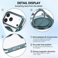 thumbnail image 6 of For iPhone 17 Pro Max Wallet Cell Cover, RFID Blocking, PU Leather,Compatible With MagSafe , With Flip Card Holder, Ultra Thin Electroplated Rotating Bracket Magneti Protective Cover,Green, 6 of 7
