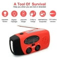 thumbnail image 4 of 2000mAh Multifunctional Portable Solar Hand Crank Radio FM AM WB Weather Radio USB Charging Emergency LED Flashlight Power Bank ,Handy Bright, 4 of 5
