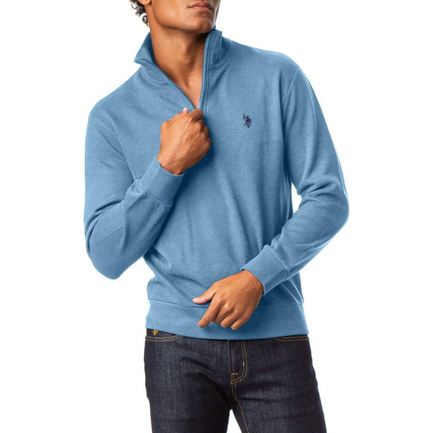 donker Hoe dan ook Voorbijgaand U.S. Polo Assn. Men's Quarter Zip Sweater, up to Size 3XL - Walmart.com