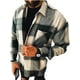 thumbnail image 1 of Chaqueta tipo camisa de franela a cuadros para hombre Camisa a cuadros de manga larga Tops casuales cómodos con botones, 1 of 2