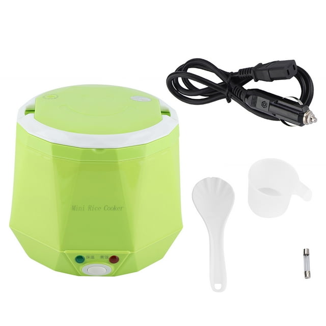 Olla arrocera multifuncional portátil eléctrica de 24V, 140W, 1,6 L, vaporizador de alimentos para camión (verde)