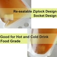 thumbnail image 3 of 250 Pcs Muka 16 OZ Reusable Frosted Stand up Juice Pouches with Reusable Straws, Hand-held, 4 Mil, 3 of 5