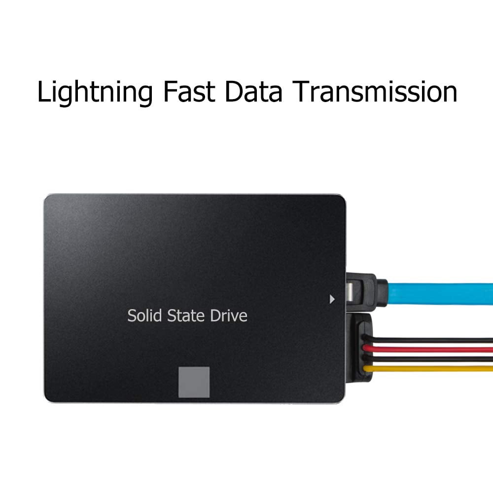 HRTGFD-Set of 6, SATA Power Splitter Cord and SATA III Cable 6.0 Gbps, Straight and 90 Degree SATA 3.0 Cable, SATA 15 Pin Male to 2xSATA 15 Pin Power Splitter Cable