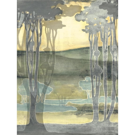 Art.com Small Nouveau Landscape I Art Print by Jennifer Goldberger, 12" x 16"
