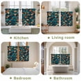 thumbnail image 6 of Teal Orange Abstract Art Tier Curtains, Geometric Modern Art Light Filtering Kitchen Curtains, 2Pcs Rod Pocket Half Window Treatments Panels for Sink Cafe Cabinet Basement 27.5x45 Inches, 6 of 9