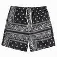 thumbnail image 4 of NOLDARES Men's Lightweight Hawaii Jogger Shorts Soft Drawstring Waist with Pockets Outdoor Sports Shorts(Black,S), 4 of 4