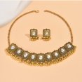 thumbnail image 4 of Vintage Ethnic Jewellery Set for Women Boho Cubic Zirconia Beads Dangle Earring Tassels Choker Necklace Crystal Wedding Party Oxidized Traditional Indian Bollywood Gift Daily Wear Birthday Bff, 4 of 12