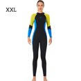 thumbnail image 3 of Tamaño ultrafino largo manga larga pantalones largos traje de baño de una pieza profesional impermeable espesado para nadar snorkeling mujer surf / amarillo xxl seitruly OD017133-18, 3 of 7