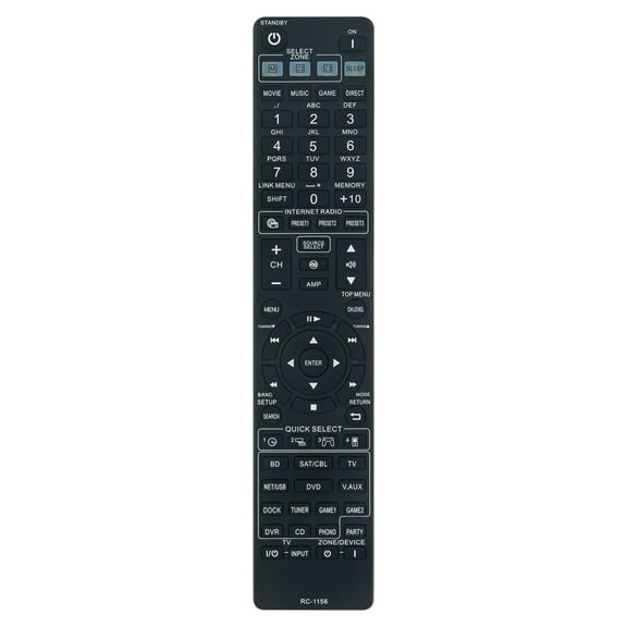 New RC-1156 Replace Remote Control compatible with DENON Receiver DHT-1312BA DN-500AV AVR-3312CI