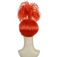 thumbnail image 5 of HPO Adult Women's Animated Movie Character Emotion Orange Wig, Cosplay Wig, Flame-retardant Synthetic Fiber, 5 of 10
