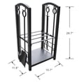 thumbnail image 6 of Fireplace Log Rack with 4 Tools Indoor Outdoor Fireside Firewood Holders Lumber Storage Stacking Black Wrought Iron Logs Bin Holder for Fireplace Tool, 6 of 6
