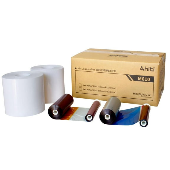HiTi M610 4x6" Media Kit, 2x Rolls, 750 Sheets per Roll (Total 1500 Prints)
