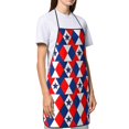 thumbnail image 3 of XMXY Chef Aprons with Pockets for Women Men, Patriotic Red White Blue 3D Stars Waterproof Cooking Kitchen Aprons, 28.3 x 20.4 Inches, 3 of 8