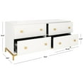 thumbnail image 3 of SAFAVIEH Couture Claudette Modern 4-Drawer Dresser, White/Gold, 3 of 16