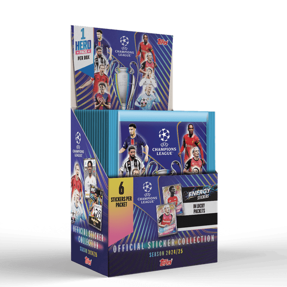 Topps UEFA Champions League 24/25 Stickers, 50 Pack