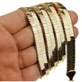 thumbnail image 5 of Mens 14k Yellow Gold Plated Herringbone Chain 30" Inch x 11MM Wide Thick Flat Hip Hop Necklace, 5 of 5