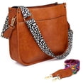 thumbnail image 1 of AUYOCO Bolso bandolera de piel vegana para mujer, bolso cruzado con correa para guitarra, bolsillos con cremallera, bolso de hombro, 1 of 5