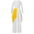 thumbnail image 2 of TTAO Kids Girls Long Sleeve Praise Dance Dress Metallic Liturgical Worship Lyrical Tunic Robe with Wide Leg Pants Set Yellow 16, 2 of 7