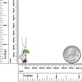 thumbnail image 6 of Gem Stone King 925 Sterling Silver Green Peridot and White Moissanite and Red Garnet Pendant for Women (1.52 Cttw, Gemstone August Birthstone, Heart Shape 5MM, 18 inch Chain), 6 of 6