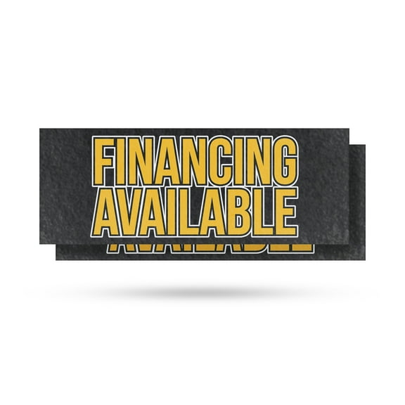 Financing Available Vinyl Decal 2 Pack of 12 Inch x 5 Inch Weatherproof Heavy-Duty Adhesive Backing | Affordable Payment Options, Business Promotions | Made in USA