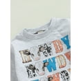 thumbnail image 5 of Toddler Baby Girl Western Clothes Cowgirl Outfits Bell Bottoms Long Sleeve Sweatshirt Pullover Top Cow Print Flared Pants (Cow Print Grey,0-6 Months), 5 of 9