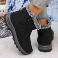 thumbnail image 6 of CHENge Boots for Women Knee High Wide Calf Comfort Softs Elastic Bow Design Warm Hook Loop Closure White Boot Autumn/winter Footwear(Black,6.5), 6 of 7