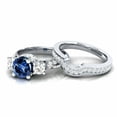thumbnail image 5 of HeartsAndYou 3.3ct Natural Blue Sapphire Bridal Set Trilogy Ring Band 14k SOLID White Gold, 5 of 9