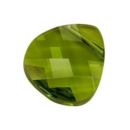 Olivine Austrian Crystal - Swarovski Crystal, #6012 Briolette Pendant 15x14mm, 1 Piece, Olivine