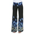 thumbnail image 2 of White Mark Women's Peacock Printed Palazzo Pants, 2 of 3