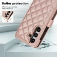 thumbnail image 5 of Case Wallet for Samsung Galaxy S24, [Wristlet & Crossbody Strap] RFID Blocking 5 Card Slots Stand [Shockproof TPU Shell] PU Leather Magnetic Flip Cover Compatible with S24, Rosegold, 5 of 9