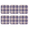 thumbnail image 2 of Fuzoiu Heart Check Plaid Print Leather Coasters Set,Drink Coasters Set of 6,for Tabletop Protection, Durable PVC Coasters,Home Décor and Housewarming Gift,Square, 2 of 7