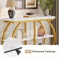 thumbnail image 4 of Fnova 41.3" Industrial Console Table, 3-Tier Entryway Table with Arched Metal Frame, Storage Shelves, Easy Assembly, for Living Room, Hallway, 4 of 15